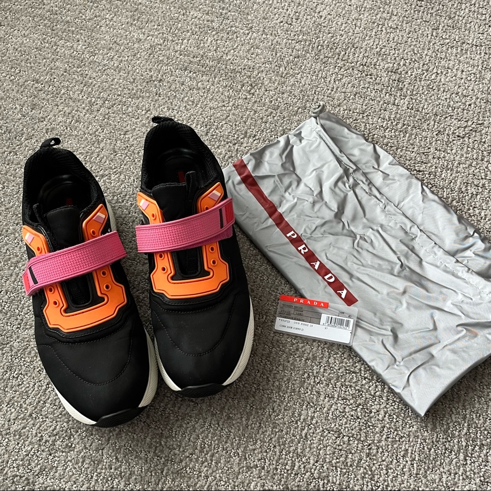 Prada Linea Rossa Strap Sneakers